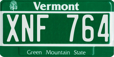 VT license plate XNF764