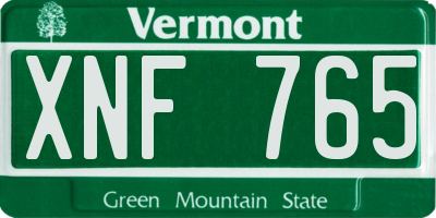 VT license plate XNF765
