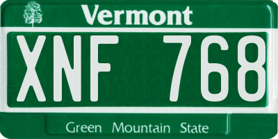 VT license plate XNF768