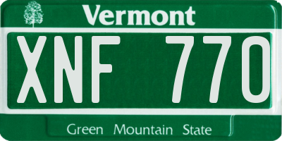 VT license plate XNF770