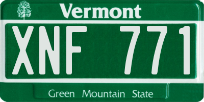 VT license plate XNF771