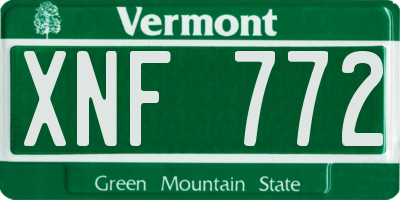 VT license plate XNF772