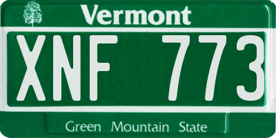 VT license plate XNF773