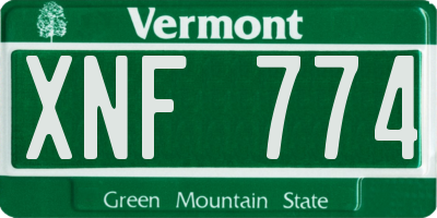 VT license plate XNF774