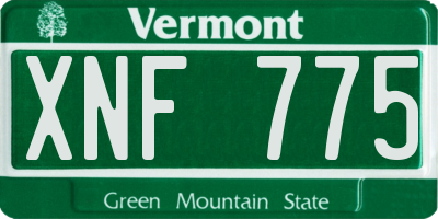 VT license plate XNF775
