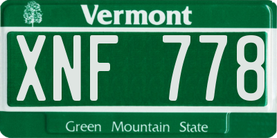 VT license plate XNF778