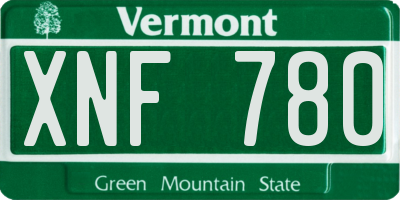 VT license plate XNF780