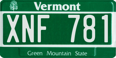 VT license plate XNF781