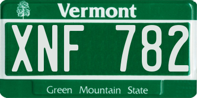 VT license plate XNF782