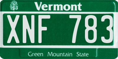 VT license plate XNF783