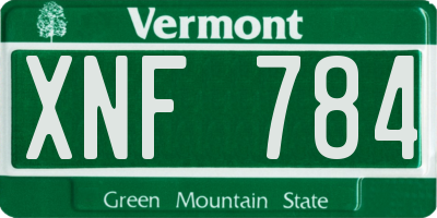 VT license plate XNF784