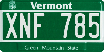 VT license plate XNF785