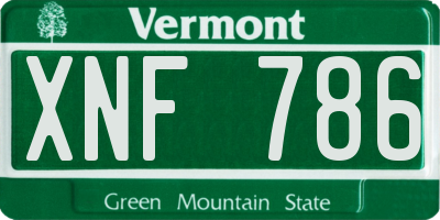 VT license plate XNF786