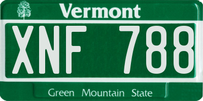 VT license plate XNF788