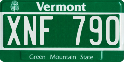 VT license plate XNF790