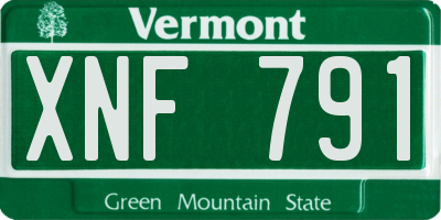 VT license plate XNF791