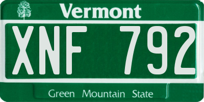 VT license plate XNF792