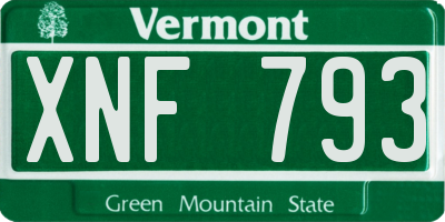 VT license plate XNF793