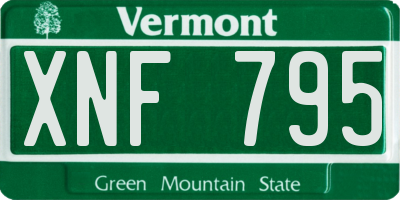 VT license plate XNF795