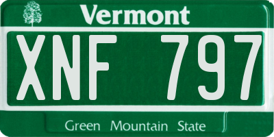VT license plate XNF797