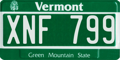 VT license plate XNF799