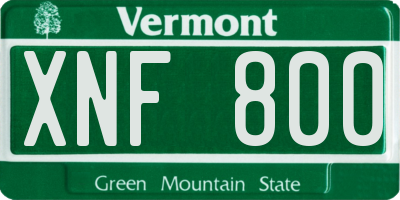 VT license plate XNF800