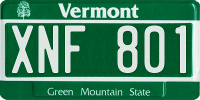 VT license plate XNF801
