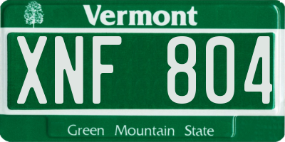 VT license plate XNF804