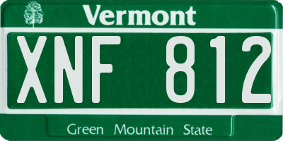 VT license plate XNF812