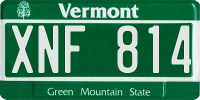 VT license plate XNF814