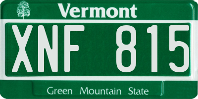 VT license plate XNF815