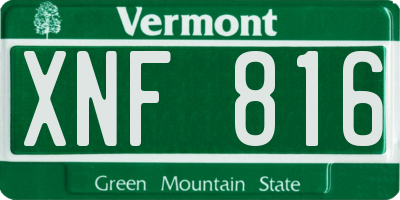 VT license plate XNF816