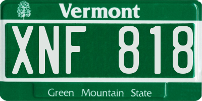VT license plate XNF818