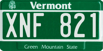 VT license plate XNF821