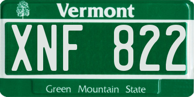 VT license plate XNF822