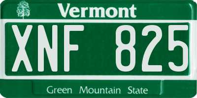VT license plate XNF825