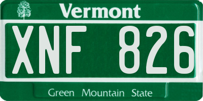 VT license plate XNF826