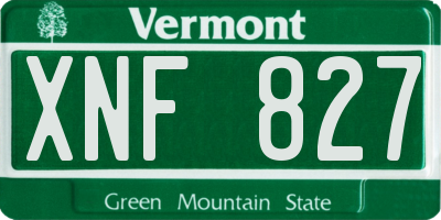 VT license plate XNF827
