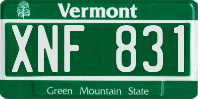 VT license plate XNF831