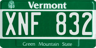VT license plate XNF832