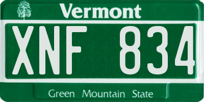 VT license plate XNF834