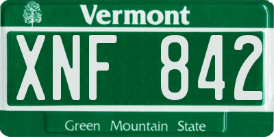 VT license plate XNF842