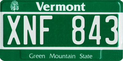 VT license plate XNF843