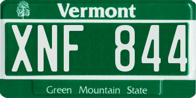 VT license plate XNF844