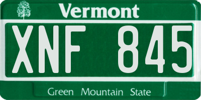 VT license plate XNF845