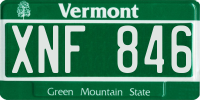 VT license plate XNF846