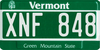 VT license plate XNF848