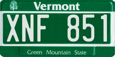 VT license plate XNF851