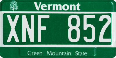 VT license plate XNF852