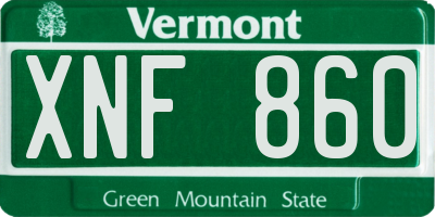 VT license plate XNF860